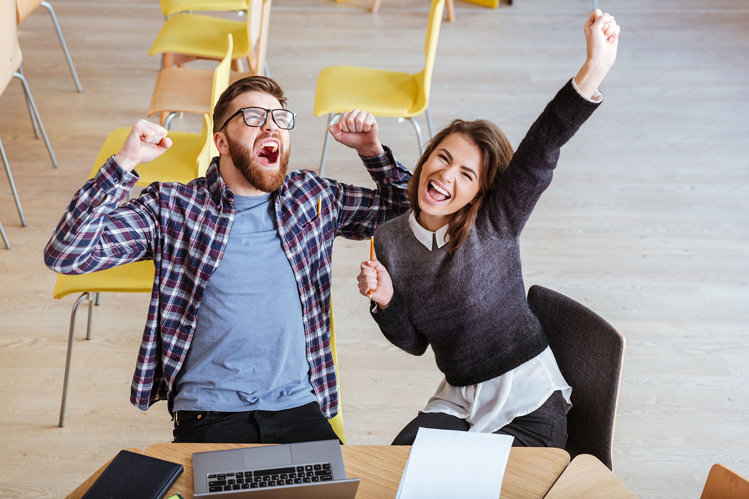 Couple Cheering