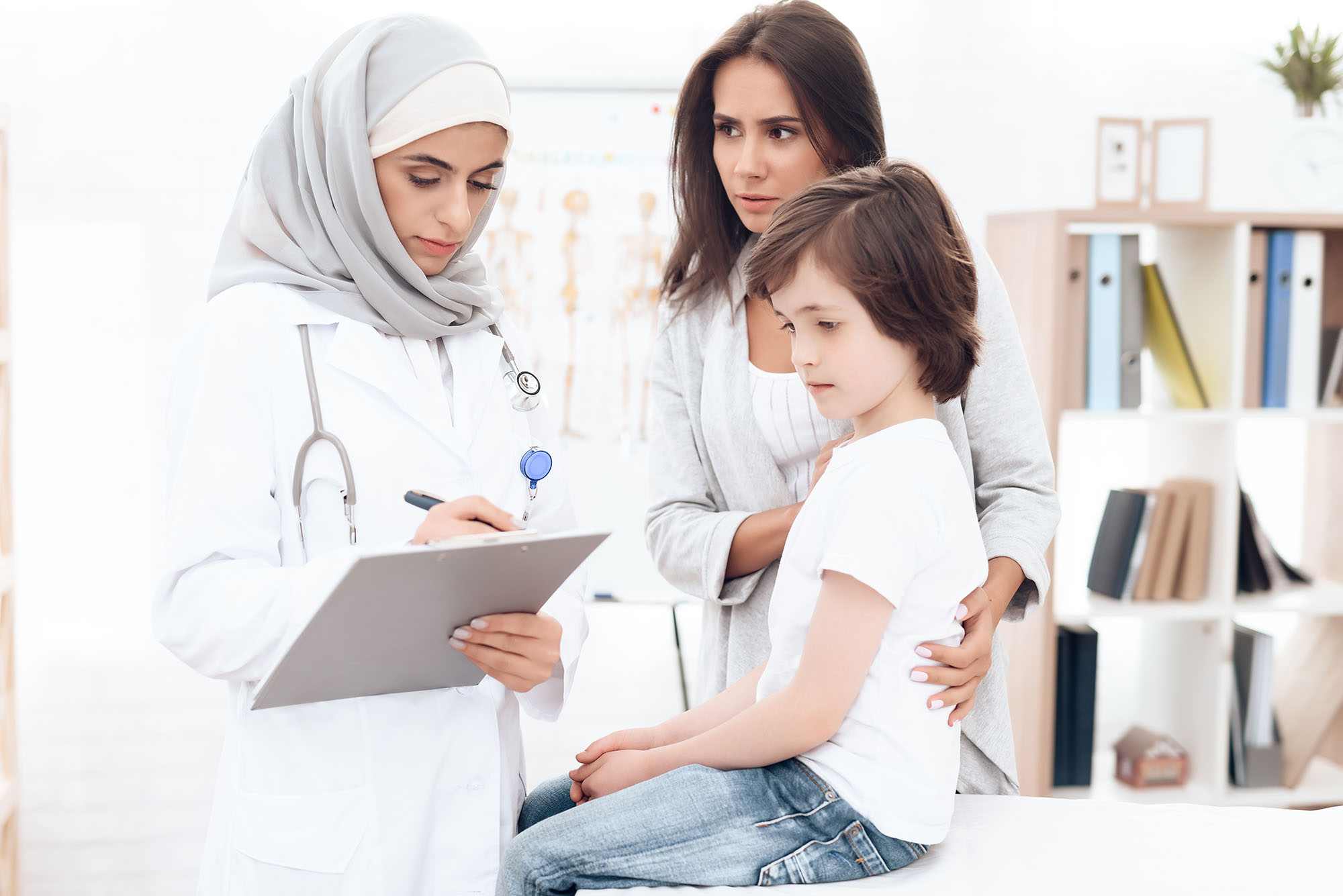 Doctor with Mom and Son